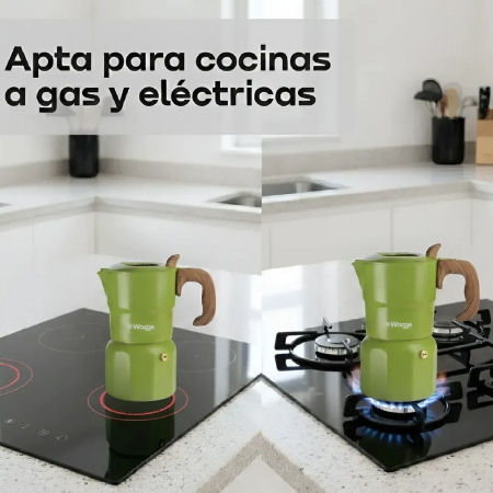 CAFETERA ITALIANA DE DISEÃ‘O WAGGS CAFE 995 SKU 1551/1550 300ML NEG/VER